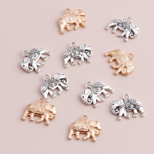 Pendentifs animaux en alliage de zinc, éléphant, Placage, DIY, plus de couleurs à choisir, 10PC/sac, Vendu par sac