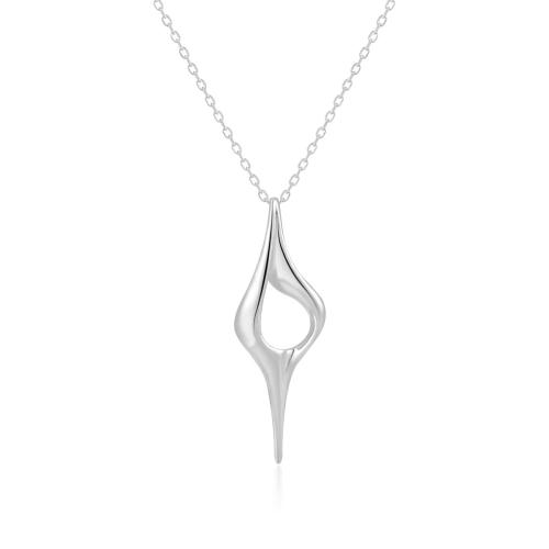 925 Sterling Silver Necklace, with 2inch extender chain, Teardrop, oval chain & for woman & hollow, more colors for choice, Length:Approx 16.1 Inch, Sold By PC