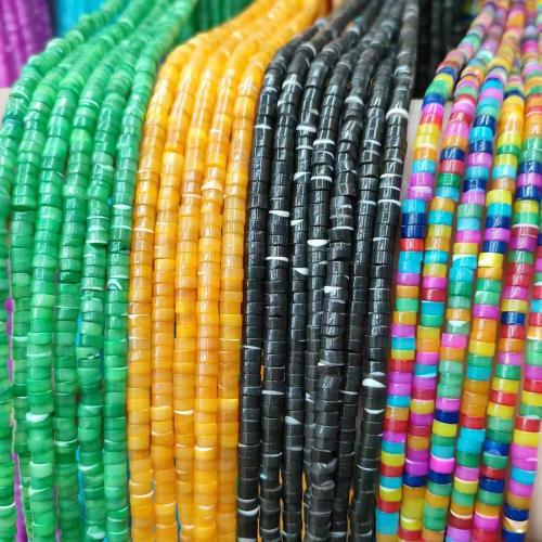 Natural Colored Shell Beads, Trochus, DIY, more colors for choice, 2x4mm, Approx 170PCs/Strand, Sold By Strand