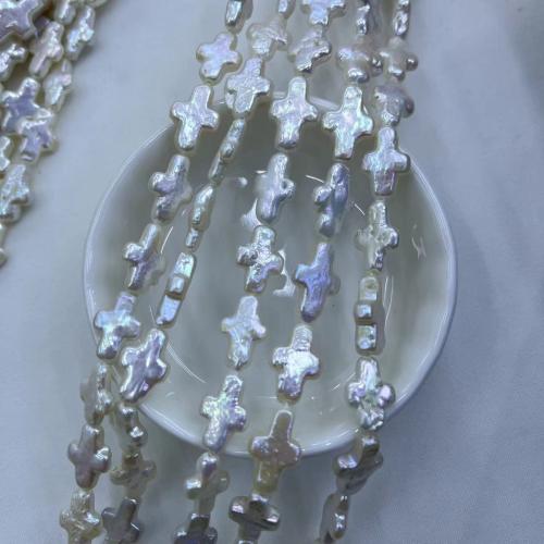 Cultured Baroque Freshwater Pearl Beads, Cross, DIY, more colors for choice, 10x15mm, Approx 23PCs/Strand, Sold By Strand