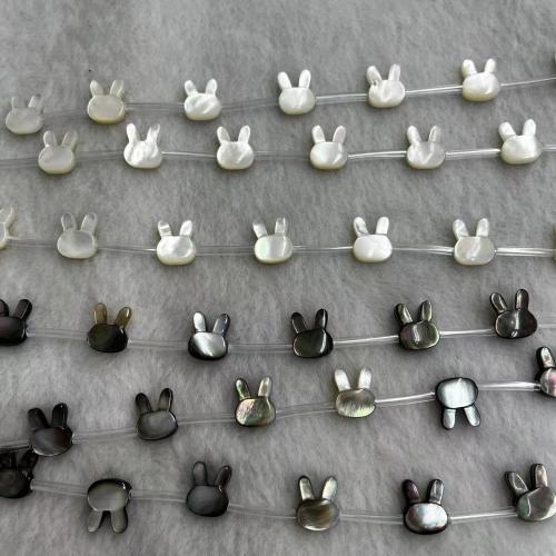 Natural Seashell Beads, White Lip Shell, with Black Shell, Rabbit, DIY & different size for choice, more colors for choice, Sold By PC