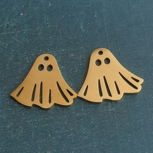 Stainless Steel Pendants, 304 Stainless Steel, Ghost, Vacuum Ion Plating, DIY, more colors for choice, 19x17x1.20mm, 10PCs/Bag, Sold By Bag