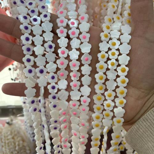 Natural Freshwater Shell Beads, Flower, DIY & enamel, more colors for choice, 11mm, Approx 39PCs/Strand, Sold By Strand