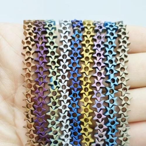 Non Magnetic Hematite Beads, Star, DIY, more colors for choice, 6mm, Approx 87PCs/Strand, Sold By Strand