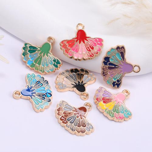 Tibetan Style Enamel Pendants, Flower, gold color plated, DIY, more colors for choice, nickel, lead & cadmium free, 25x22mm, 10PCs/Bag, Sold By Bag