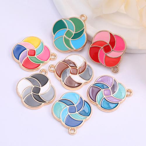 Tibetan Style Enamel Pendants, gold color plated, DIY, more colors for choice, nickel, lead & cadmium free, 25x28mm, 10PCs/Bag, Sold By Bag