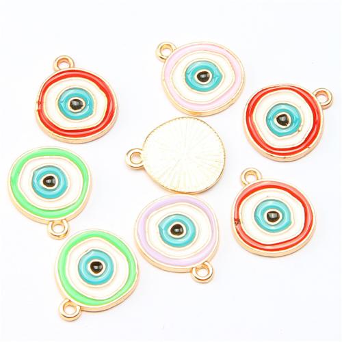 Evil Eye Pendants, Tibetan Style, gold color plated, DIY & enamel, more colors for choice, nickel, lead & cadmium free, 16.70x10x1.50mm, 100PCs/Bag, Sold By Bag