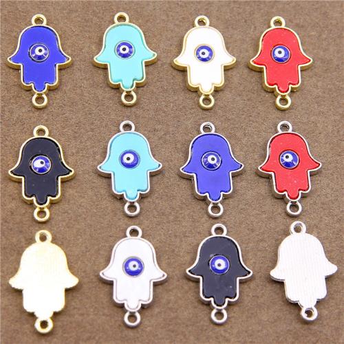 Evil Eye Connector, Tibetan Style, plated, DIY & enamel, more colors for choice, nickel, lead & cadmium free, 23.80x15.70x2.90mm, 100PCs/Bag, Sold By Bag