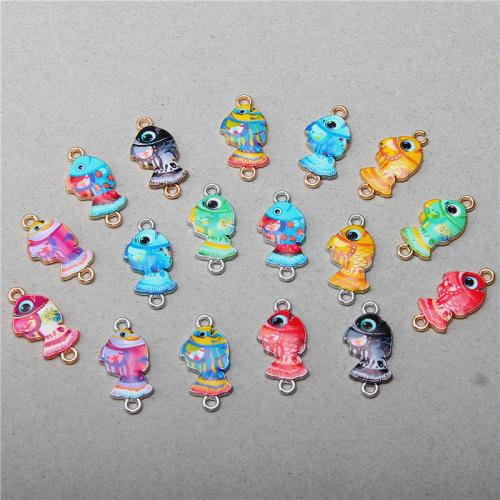 Tibetan Style Enamel Pendants, Fish, plated, DIY & different designs for choice, more colors for choice, nickel, lead & cadmium free, 21.60x10x2mm, 100PCs/Bag, Sold By Bag