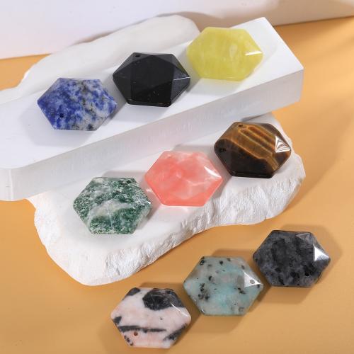 Gemstone Pendants Jewelry, Natural Stone, DIY & different materials for choice, more colors for choice, 28mm, Sold By PC