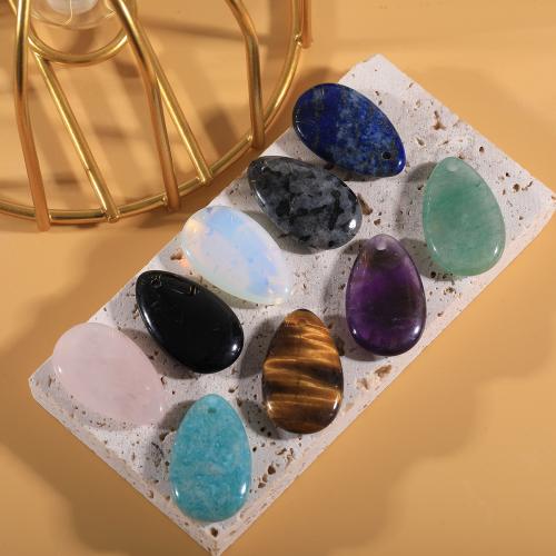 Gemstone Pendants Jewelry, Natural Stone, Teardrop, DIY & different materials for choice, more colors for choice, 28x16x2mm, Sold By PC