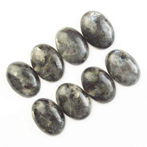 Gemstone Pendants Jewelry, Labradorite, Oval, DIY, black, 18x25mm, Sold By PC