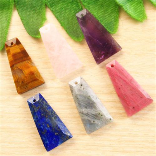 Gemstone Pendants Jewelry, Natural Stone, DIY & different materials for choice, more colors for choice, 25x13mm, Sold By PC