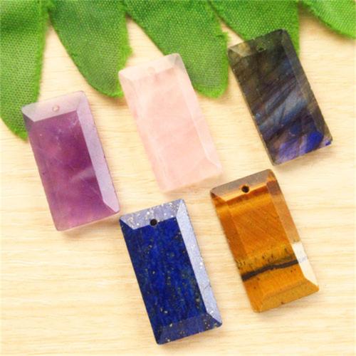 Gemstone Pendants Jewelry, Natural Stone, DIY & different materials for choice, more colors for choice, 13x25mm, Sold By PC