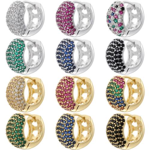 Cubic Zirconia Micro Pave Brass Earring, plated, fashion jewelry & micro pave cubic zirconia & for woman, more colors for choice, Sold By Pair