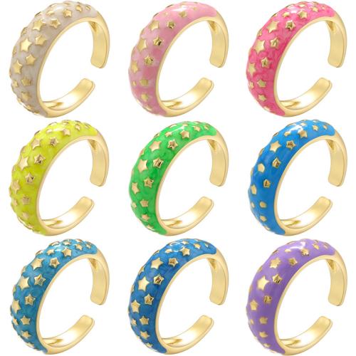 Brass Finger Ring, gold color plated, fashion jewelry & for woman & enamel, more colors for choice, Sold By PC