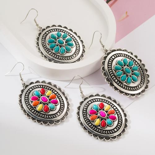 Turquoise Earring, Tibetan Style, with turquoise, fashion jewelry & different styles for choice & for woman, more colors for choice, Sold By Pair