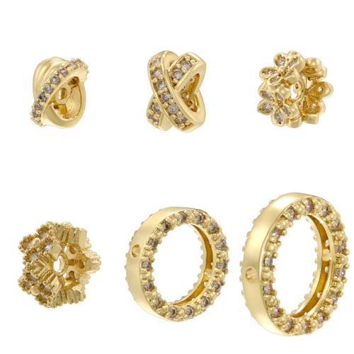 Cubic Zirconia Micro Pave Brass Beads, plated, DIY & different styles for choice & micro pave cubic zirconia, more colors for choice, Sold By PC