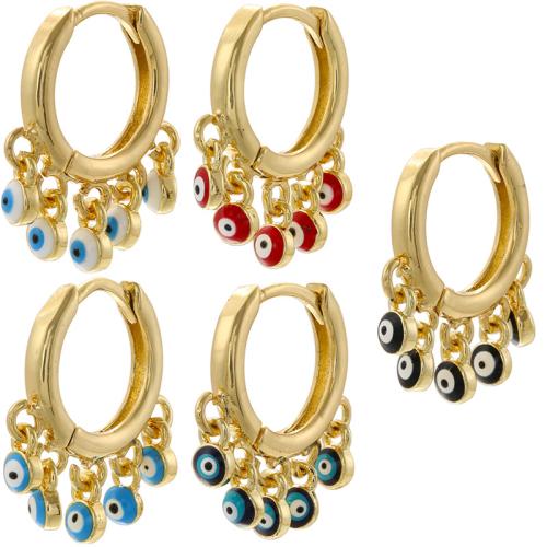 Brass Drop Earring, gold color plated, fashion jewelry & for woman & enamel, more colors for choice, Sold By Pair