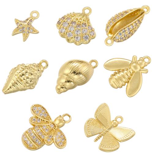 Cubic Zirconia Micro Pave Brass Pendant, plated, DIY & different styles for choice & micro pave cubic zirconia, more colors for choice, Sold By PC