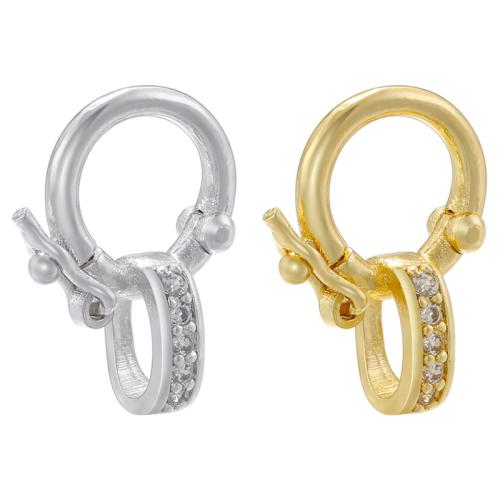 Brass Jewelry Clasps, plated, DIY & micro pave cubic zirconia, more colors for choice, Sold By PC