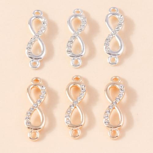 Infinity Tibetan Style Connector, plated, DIY & with rhinestone & 1/1 loop, more colors for choice, 20PCs/Bag, Sold By Bag