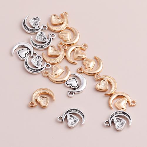 Tibetan Style Moon Pendants, plated, DIY, more colors for choice, 20PCs/Bag, Sold By Bag