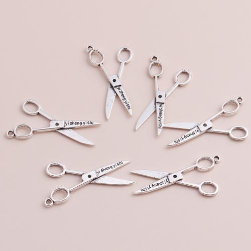 En alliage de zinc ciseaux pendentifs, Placage, DIY, 10PC/sac, Vendu par sac