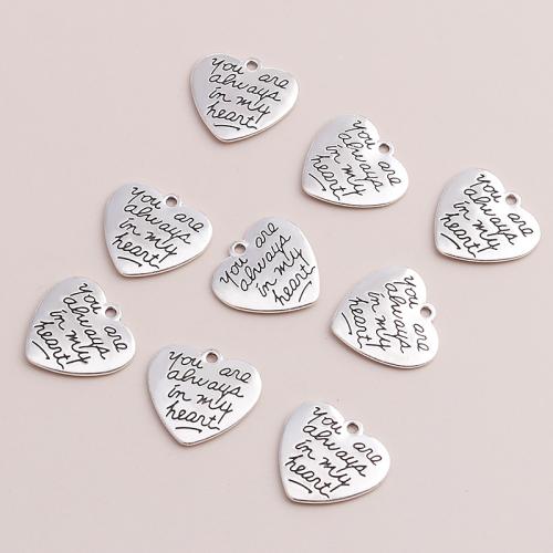 Tibetan Style Heart Pendants, plated, DIY, 10PCs/Bag, Sold By Bag