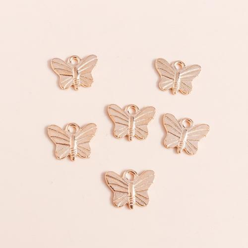 Pendentifs animaux en alliage de zinc, papillon, Placage, DIY, 30PC/sac, Vendu par sac