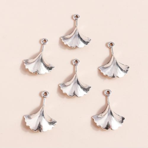 Pendentifs feuilles en alliage de zinc , Ginkgo Feuille, Placage, DIY, 30PC/sac, Vendu par sac