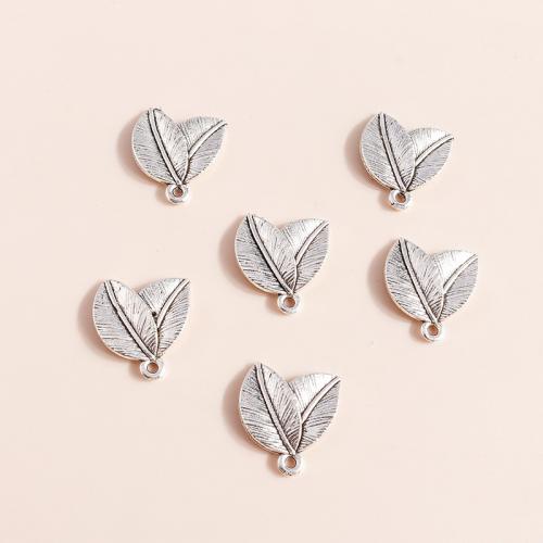 Pendentifs feuilles en alliage de zinc , Placage, DIY, 20PC/sac, Vendu par sac