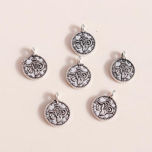 Tibetan Style Pendants, Round, plated, DIY, 50PCs/Bag, Sold By Bag