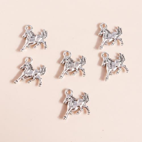 Pendentifs animaux en alliage de zinc, cheval, Placage, DIY, 20PC/sac, Vendu par sac