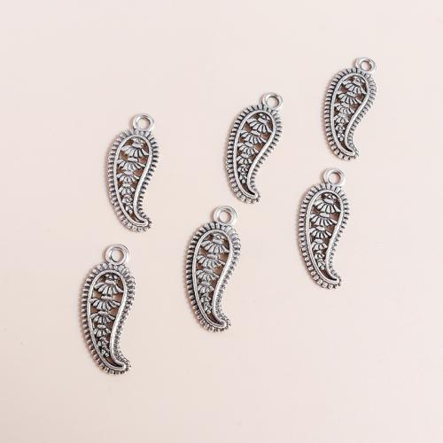 Tibetan Style Feather Pendants, plated, DIY, 20PCs/Bag, Sold By Bag