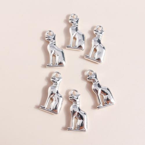 Tibetan Style Animal Pendants, Cat, plated, DIY, 10PCs/Bag, Sold By Bag