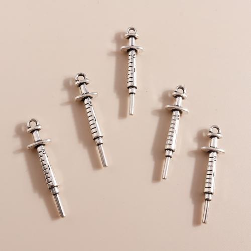 Tibetan Style Pendants, Syringe, plated, DIY, 10PCs/Bag, Sold By Bag