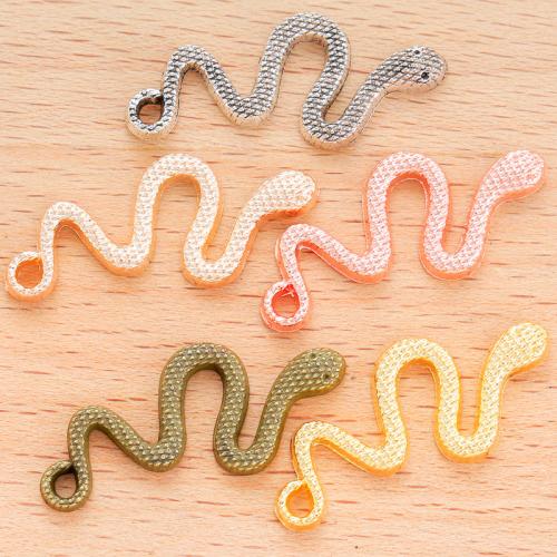 Tibetan Style Animal Pendants, Snake, plated, DIY, more colors for choice, 31x14mm, 100PCs/Bag, Sold By Bag