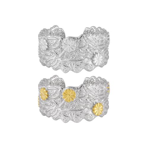 Argent sterling 925 Cuff Bague, margueritepâquerette, réglable & pour femme, plus de couleurs à choisir, Taille:7.5, Vendu par PC