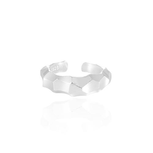 Plata de ley 925 Anillo de dedo Cuff, Patrón Geométrico, ajustable & para mujer & mate, más colores para la opción, tamaño:7.5, Vendido por UD