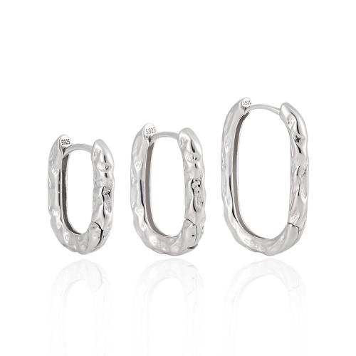 925 Sterling Silver Lever Back Earring, Letter U, platinum plated, different size for choice & for woman, Sold By Pair