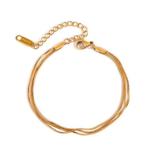 Stainless Steel Jewelry Bracelet, 304 Stainless Steel, gold color plated, fashion jewelry, golden, Sold By PC