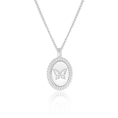 925 Sterling Silver Necklace, with 2inch extender chain, Flat Oval, platinum plated, sideways chain & for woman, Length:Approx 15.7 Inch, Sold By PC