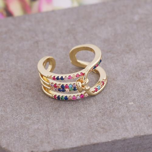 Tibetan Style Finger Ring, gold color plated, adjustable & micro pave cubic zirconia & for woman, more colors for choice, US Ring Size:6-8, Sold By PC