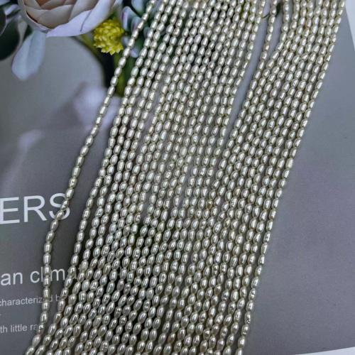 Cultured Rice Freshwater Pearl Beads, DIY & different size for choice, white, Sold By Strand