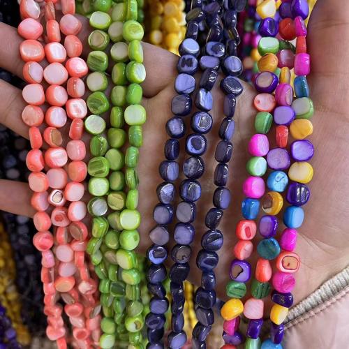 Natural Colored Shell Beads, Freshwater Shell, Nuggets, DIY, more colors for choice, about:7-8mm, Approx 46PCs/Bag, Sold By Bag