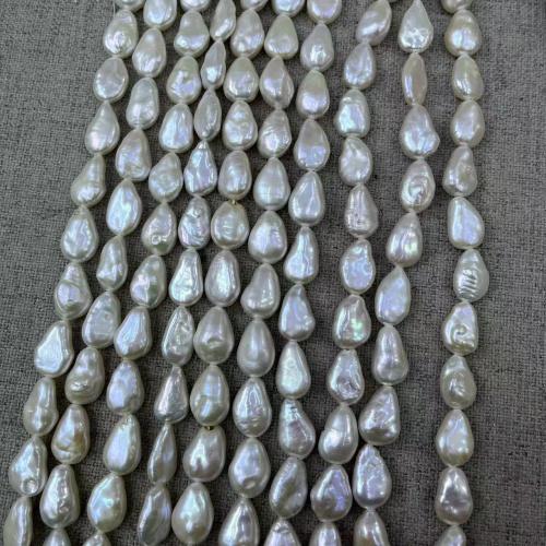 Petites perles cultivées en eau douce, perle d'eau douce cultivée, Baroque, DIY, blanc, 13x19mm, Environ 22PC/brin, Vendu par brin