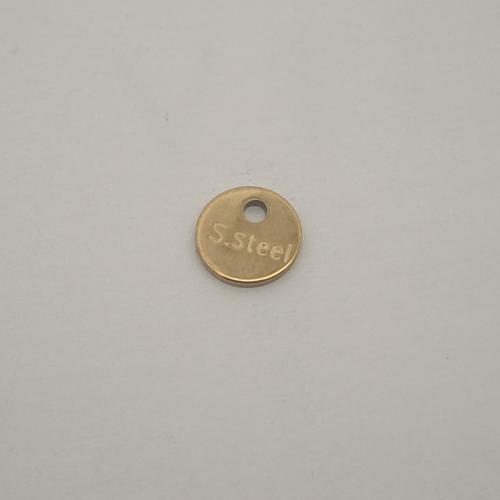 Edelstahl -Ergänzung-Kette Tropfen, 304 Edelstahl, flache Runde, DIY, goldfarben, 6x6x1mm, ca. 100PCs/Tasche, verkauft von Tasche