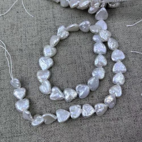 Natural Freshwater Pearl Loose Beads, Heart, DIY, white, about:12-13mm, Approx 35PCs/Strand, Sold By Strand