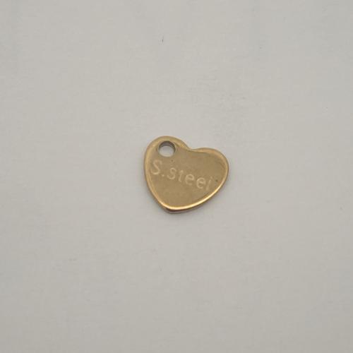 Stainless Steel Extender Chain Drop, 304 Stainless Steel, Heart, Vacuum Ion Plating, DIY, golden, 7x6.50x1mm, Approx 100PCs/Bag, Sold By Bag